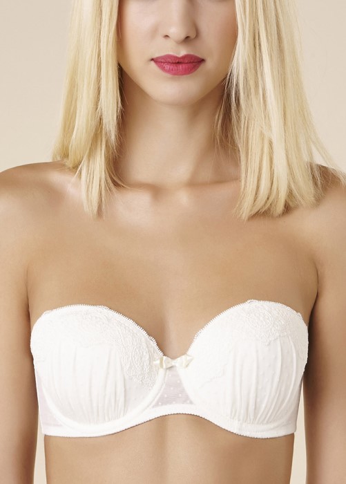 Passionata Blossom Strapless Bandeau Bra (ivory, front 2) at Under Wraps Lingerie