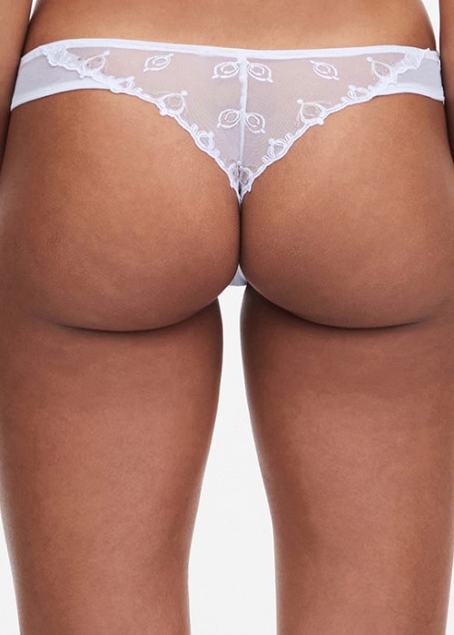 Chantelle Champs Elysees Tanga (white/brown, back) at Under Wraps Lingerie