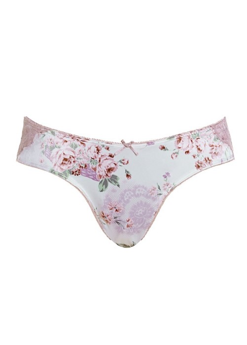 Royce English Rose Brazilian Brief (floral print, front) at Under Wraps Lingerie