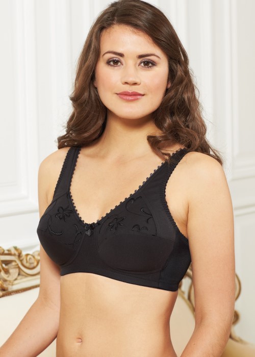Royce Grace Wire-Free Support Bra (black) at Under Wraps Lingerie