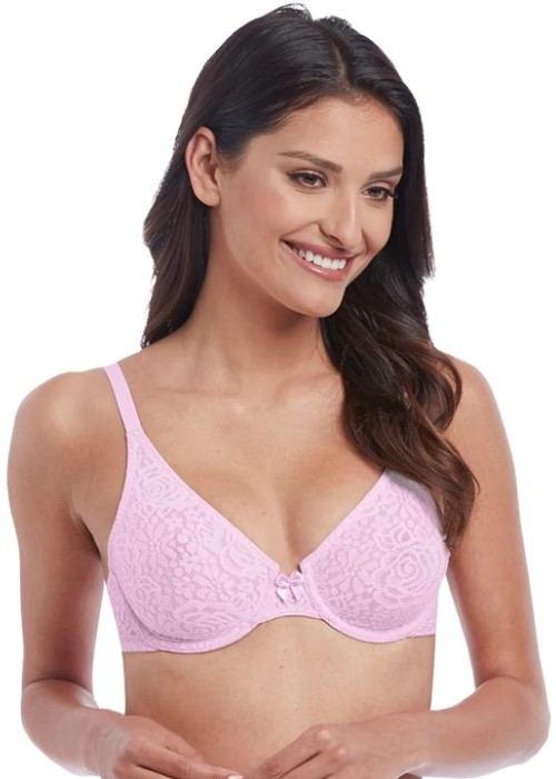 Wacoal Halo Lace Moulded Underwire Bra (sweet pink) at Under Wraps Lingerie