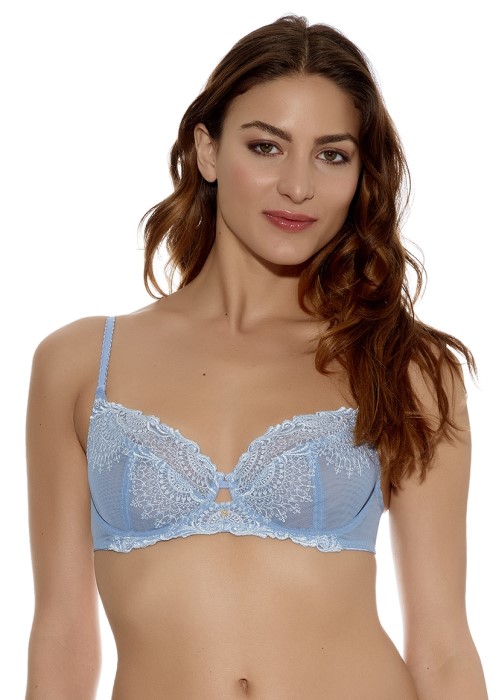 Wacoal Lovely Underwired Bra (blue cloud, close up) at Under Wraps Lingerie