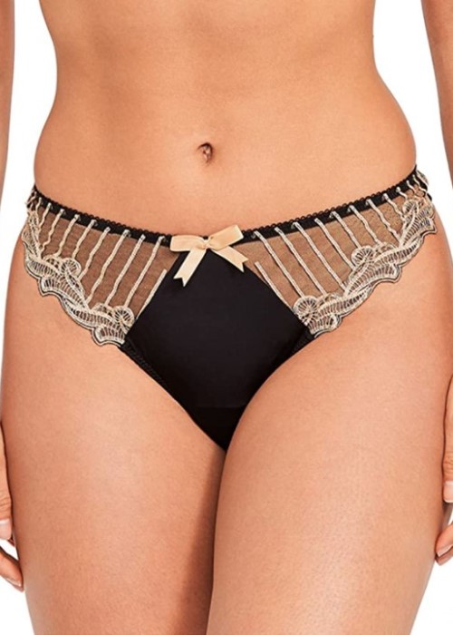 Charnos Sienna Thong (black/gold) at Under Wraps Lingerie