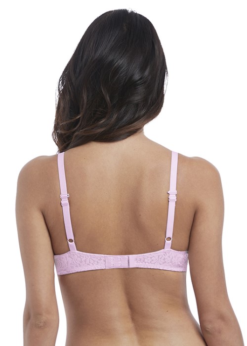 Wacoal Halo Lace Moulded Underwire Bra (sweet pink, back) at Under Wraps Lingerie