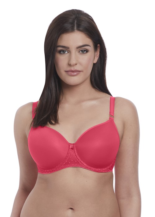 Freya Starlight Moulded Balcony T-Shirt Bra (hibiscus pink, close up) at Under Wraps Lingerie