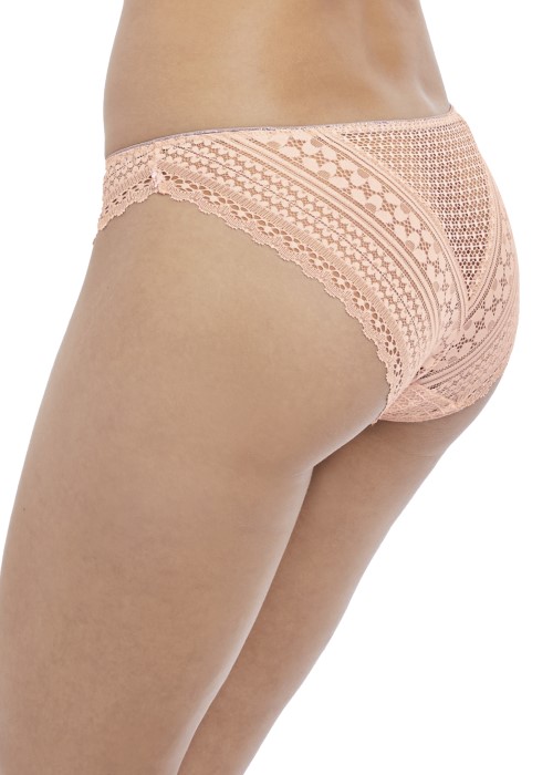 Freya Daisy Lace Brief (peach blush, side) at Under Wraps Lingerie