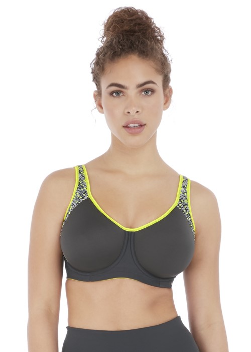 Freya Active Sonic Moulded Spacer Sports Bra (lime twist grey/green) at Under Wraps Lingerie