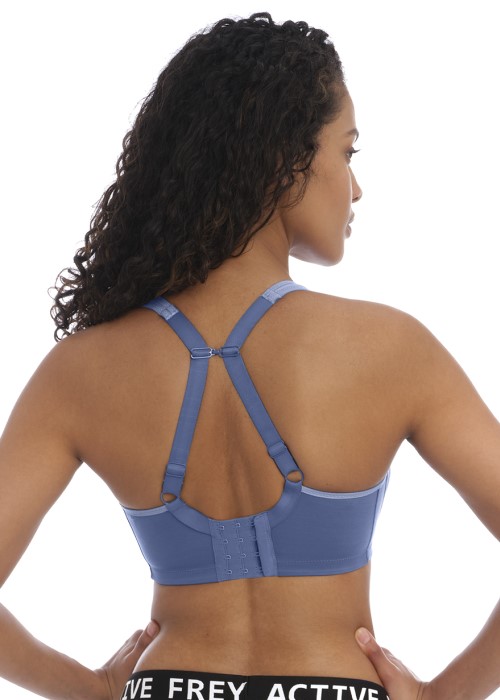 Freya Active Sonic Underwired Moulded Spacer Sports Bra (denim blue, back 2) at Under Wraps Lingerie