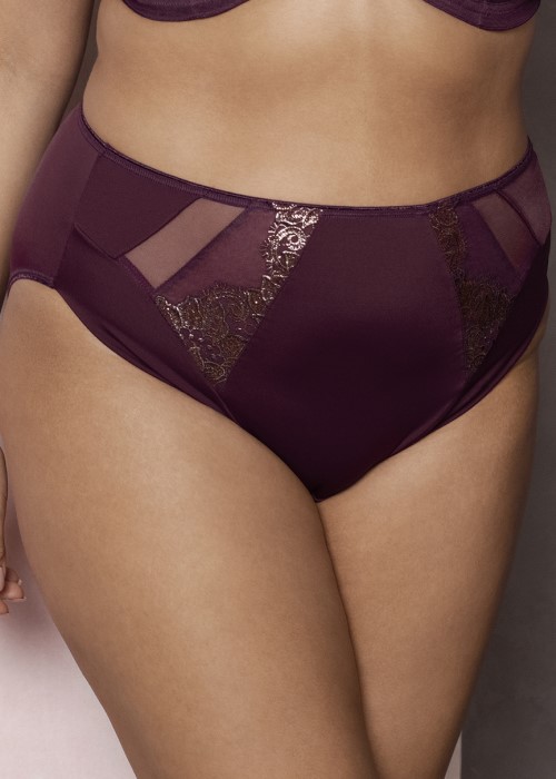 Elomi Eugenie High-Leg Brief (purple gilded berry) at Under Wraps Lingerie