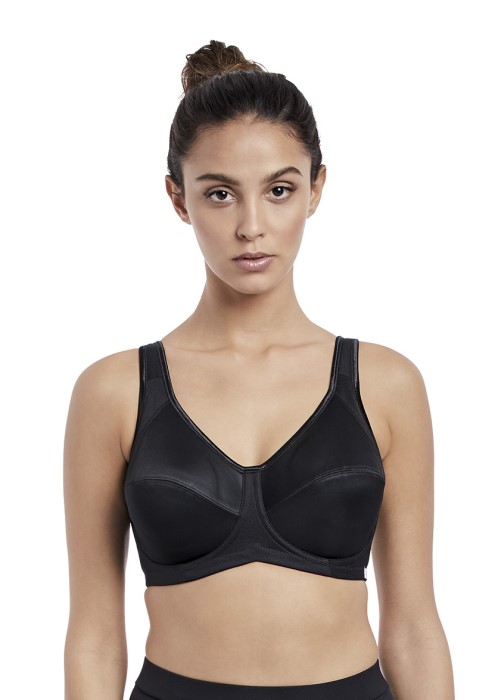 Freya Active Core Underwired Sports Bra (black, front) at Under Wraps Lingerie