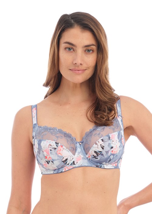 Fantasie Corryn Side Support Bra (smokey blue, close up) at Under Wraps Lingerie