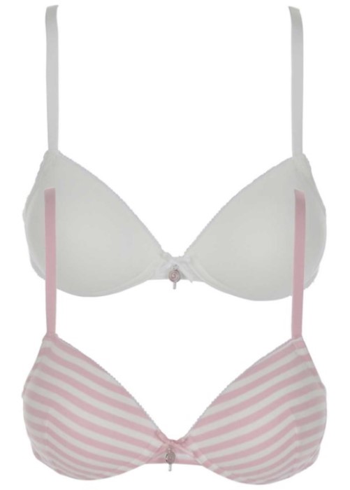 Royce Candy Floss Soft Cup Bra (white/pink, 2 pack) at Under Wraps Lingerie