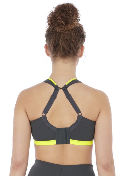 Freya Active Dynamic Non-Wired Sports Bra (lime twist, back 2) at Under Wraps Lingerie