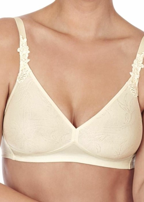Triumph Endless Comfort Non-Wired Bra (vanilla ivory, close up) at Under Wraps Lingerie