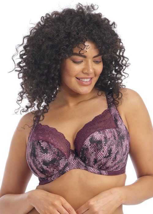 Elomi Lucie Stretch Plunge Bra (mambo purple, close up) at Under Wraps Lingerie