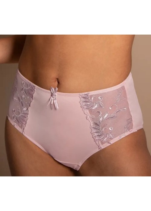 Pour Moi Imogen Rose Embroidered Brief (pink/taupe) at Under Wraps Lingerie