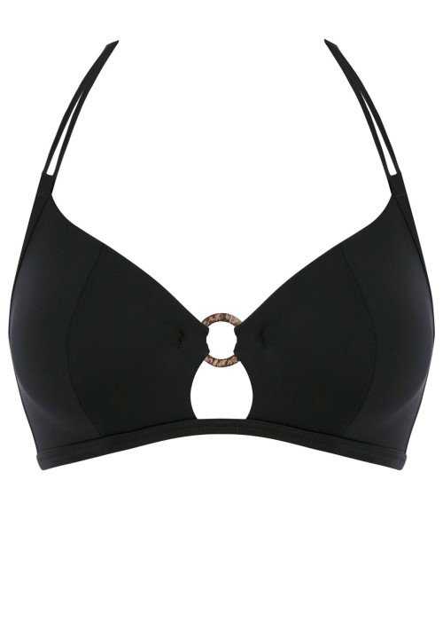 Freya Coco Wave Triangle Bikini Top (black, front 2) at Under Wraps Lingerie