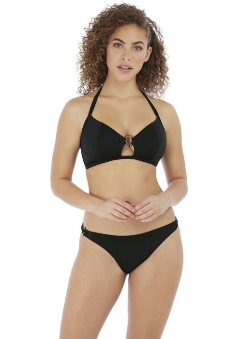 Freya Coco Wave Triangle Bikini Top (black, front) at Under Wraps Lingerie