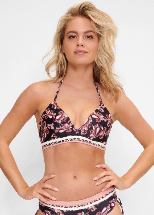LingaDore Paisley Love Padded Triangle Bikini Top (paisley print, front) at Under Wraps Lingerie