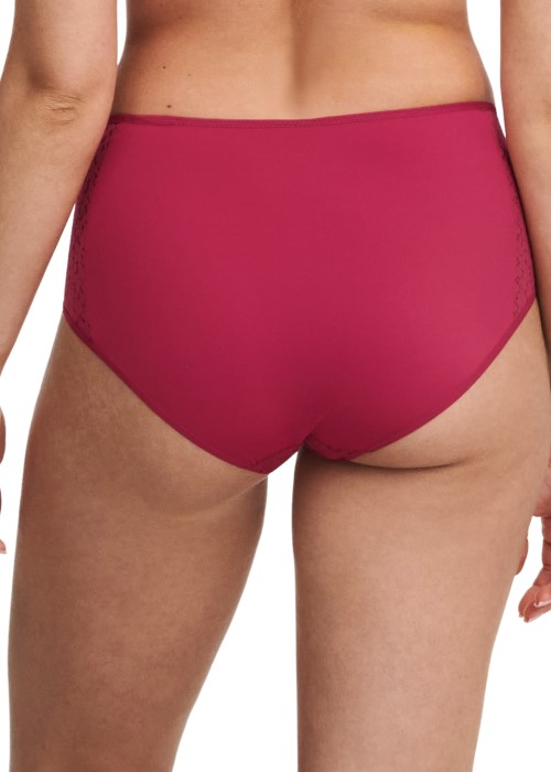 Chantelle Norah High Waisted Covering Full Brief (Cranberry/Cosmo, back) at Under Wraps Lingerie
