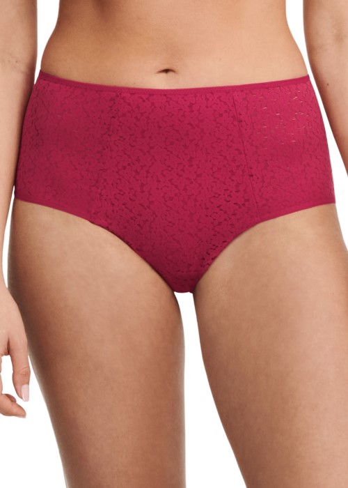 Chantelle Norah High Waisted Covering Full Brief (Cranberry/Cosmo) at Under Wraps Lingerie