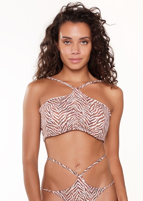 LingaDore Zebra Print Bandeau Bikini Top at Under Wraps Lingerie